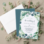 Elegante Aquamarine Monogramm-Hochzeit Einladungsbanderole (Personalisieren Sie die Kollektion dieses unabhängigen Creators. Test)