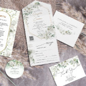 Lush White Blume QR-Code All In One Einladung