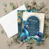 Elegante Lux Peacocks Garden Emerald Green Wedding Einladung (Personalisieren Sie die Kollektion dieses unabhängigen Creators. Test)