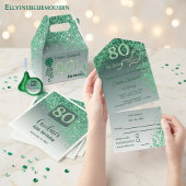 80. Geburtstag Hübscher grüner Glitzer Serviette