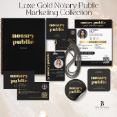 Sleek Black and Gold Notary QR Code Beruflich Flyer