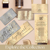 Classy Lux Imitats Gold & Silber Blätter Salon Pun Treuekarte