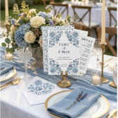 Dusty Blue Floral Save the Date