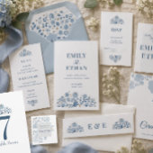 Staubblaues Blumenhochzeitsprogramm Programm