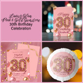 Luxuriöse Sparkling Gold und Pink 30. Geburtstag Karte