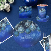 Luxury Blue & Silver Bauble Christmas Pappbecher