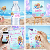 Mermaid Birthday Party - Under the Sea Splish Wasserflaschenetikett