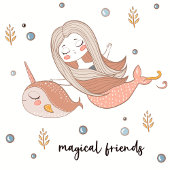 Narwhal Birthday Stickers Personalisiert