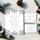 Silver Snowflake Winter Baby Dusche Pappteller