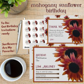 Mahogany Sunflower Geburtstag Dankeskarte
