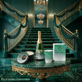 Foto & Fallender grüner Glitzer 16 . Geburtstag Einladung