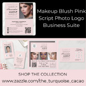 Rosa Schrift-Logo Foto Make-up-Studio Tasche