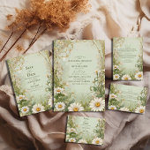 Marguerite Daisy Dusty Wedding Save The Date
