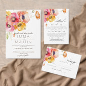 Burgund Wasserfarbenflora Rustikales Brautparty Einladung (Personalisiere diese Kollektion eines unabhängigen Creators.)