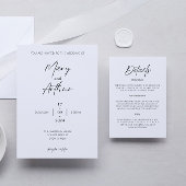 Mary - Minimalistisches elegantes Hochzeitsmenü Menükarte