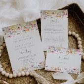 Schattenfarbige Wildblume Taufe Einladung