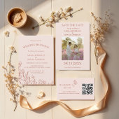 Meadow Blume Misty Rose Wedding Menu Menükarte