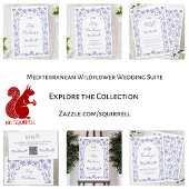 Mittelmeerblaue Wildblumenhochzeit Serviette