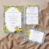Blauer Lemon Foto Hochzeit Save The Date (Personalisiere diese Kollektion eines unabhängigen Creators.)