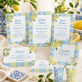Mittelmeer Citrus Lemon Tiles Geschenkpapier