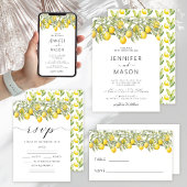 Botanische Lemon Branches Citrus Wedding RSVP Kart
