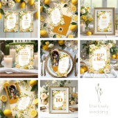 Luxury Mediterranean Lemons & Flowers Wedding Poster
