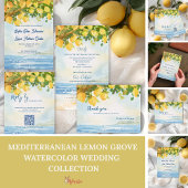 Lemon Grove Coastal  Wedding Ceremony Program Einladung