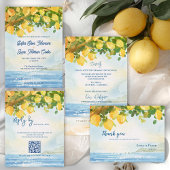 Mediterranean Coastal Monogram Wedding Einladungsbanderole