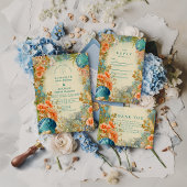 Mediterranean Seashell Elegance Wedding Einladung