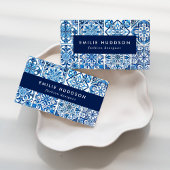 Mittelmeer-Fliesen, Portugal, Azulejo, Majolica Mini Visitenkarte