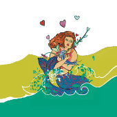 Meerjungfrau und Baby Dolphin Party Plate Pappteller