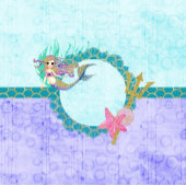 Niedliche Monogram Mermaid Aquamarin & Lila Happy  Pappteller