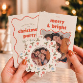 Wellige Rahmen-Frohe Weihnachten Pappteller