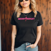 Merry & Bright Lightning Bolt Pink Christmas Tasche