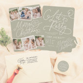 Frohe Weihnachtskalligrafie Elegant Sage Green Geschenkanhänger