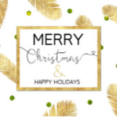 Frohe Weihnachts Gold Glitzer Script - Papierplatt Pappteller