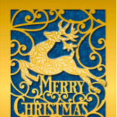 Frohe Weihnachts-Rentier-Silhouetten Schneeflocke Feiertagskarte