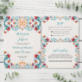 Mexikanische Fiesta-Hochzeit mit bunten Botanische Save The Date (Personalisiere diese Kollektion eines unabhängigen Creators.)