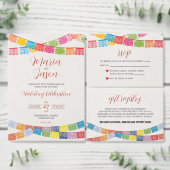 Mexican Papel Picado Elegante Colorful Boda Weddin Programm (Personalisiere diese Kollektion eines unabhängigen Creators.)