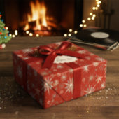 Mid-Century Snowflakes Galore On Blue Geschenkanhänger