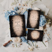 Midnight Botanical Gothic Wedding Save The Date