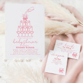 Pink Milk Bottle Champagne Baby Shower Thank You Dankeskarte