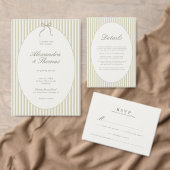 Whimsical Stripe Green Wedding Gästebuch (Personalisiere diese Kollektion eines unabhängigen Creators.)