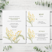 Mimosa Aquarell Blume Hochzeit Platzkarten Karte (Personalisiere diese Kollektion eines unabhängigen Creators.)