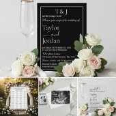 Modern Floral Wedding Favor Minimalist  Runder Aufkleber