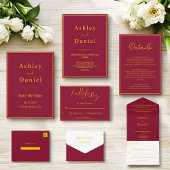 Elegante Chic Burgundy und Gold Luxury Wedding Tischnummer