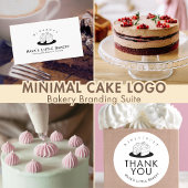 Minimal Cute Cake Logo Bakery Ingredient Runder Aufkleber
