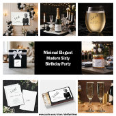 Sixtieth Birthday Elegant Black Script Personalize Schaumweinetikett