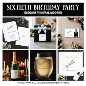 Sechzigster Geburtstag Elegantes Schwarzes Skript Schaumweinetikett