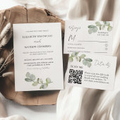 Boho Watercolor Eucalyptus Wedding Geschenkanhänger